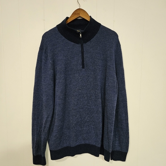 Brooks Brothers Blue Zip-Up Sweater - Picture 1 of 4